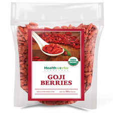 Healthworks Raw Goji Berries Certified Organic Raw Sun-Dried - 8 Oz 16oz /1lb