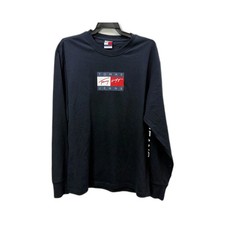 Tommy Hilfiger Mens Navy Blue Long Sleeve T-Shirt Small Tee Crew Neck Cotton Sz