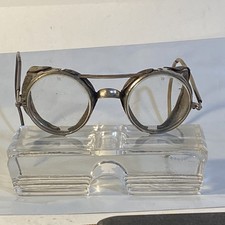 Antique Wilson Safety  Driving Glasses W/Side Shields - Steampunk Goggles
