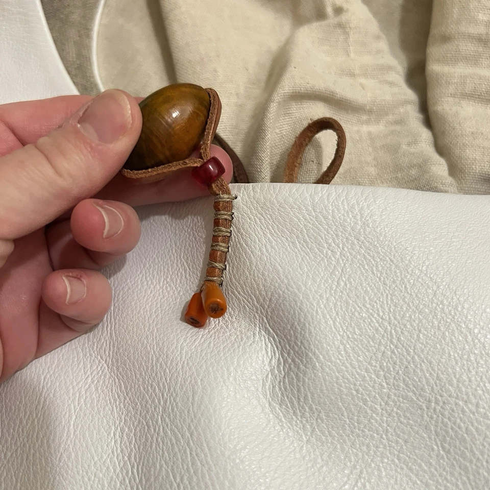 Bolso de Hombro Henry Cuir Gris Claro Flecos Cuero Con Forro de Lino M. En Italia Foto 4 de 4