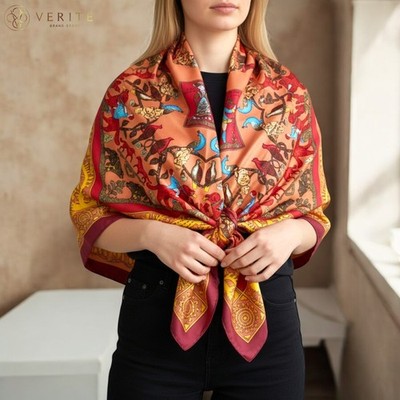 SELTENES VINTAGE HERMES Seidentuch ''Early America'' Carre 90