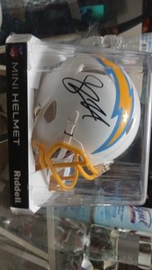 SHAWNE MERRIMAN Autographed Helmet JSA COA SIGNED AUTO LA CHARGERS NFL Bolt Up!