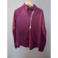 Under Armour ColdGear Womens XL Purple Quarter Zip Mock Neck Fitted Pullover Top