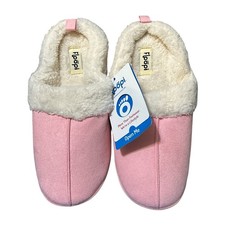 Floopi Women  s Slippers Pink Faux Fur Memory Foam Indoor Outdoor Size L 9-10 NWT