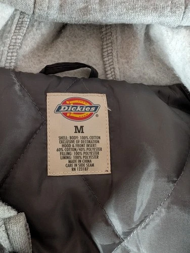 Dickies Men's Fleece Hooded Duck Shirt Jacket Dark Grey Med image 5
