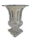St Louis Crystal Vase 8” H Square Footed Base Made in France No Chips Or Cracks — photo 1