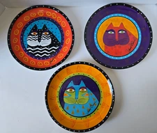 Bella Casa By Ganz Laurel Burch Feline/Cat Ceramic Collector Plates(3) Boho| 10”