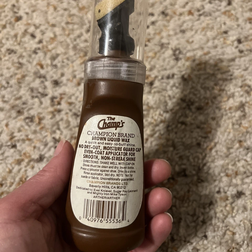 MUHAMMAD ALI THE CHAMPS CHAMPION BRAND LIQUID WAX BROWN SHOE POLISH 2.5 FL. OZ - Image 3 of 3