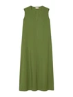 MARINA RINALDI Persona Green Sleeveless Long Dress 100% Cotton Pockets