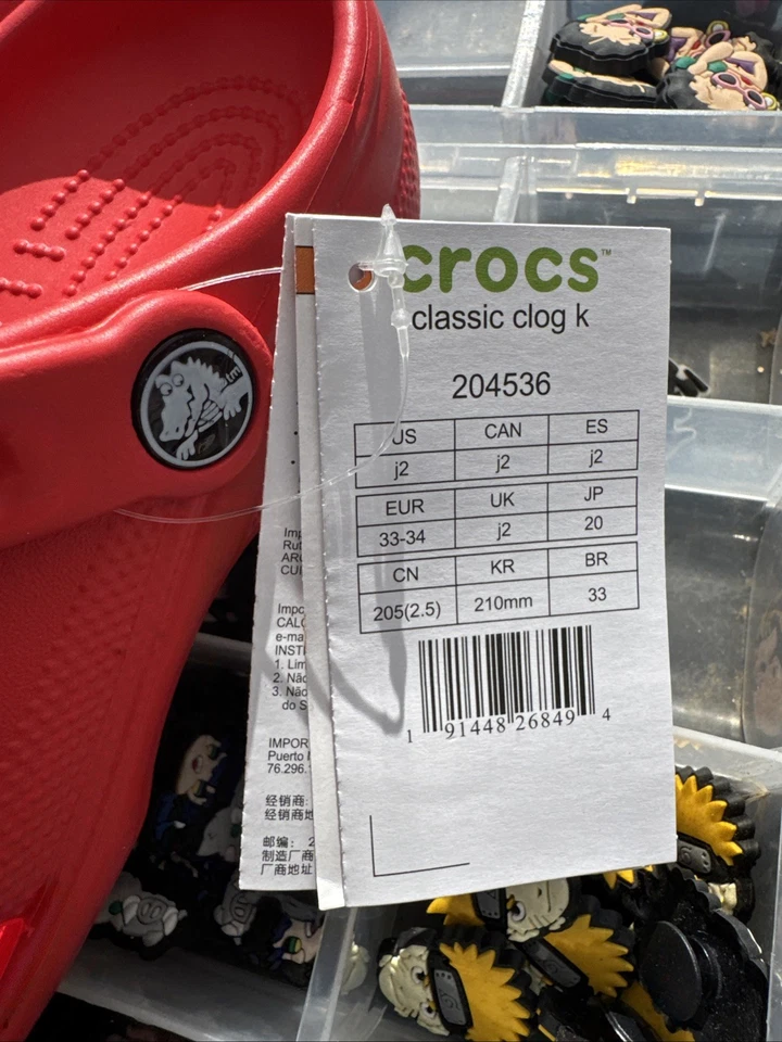 Tamanco Crocs clássico vermelho tamanho J2 - Imagem 4 de 4