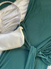 ASOS Design Tie Front Exaggerated Drape Maxi Dress in Bottle Green