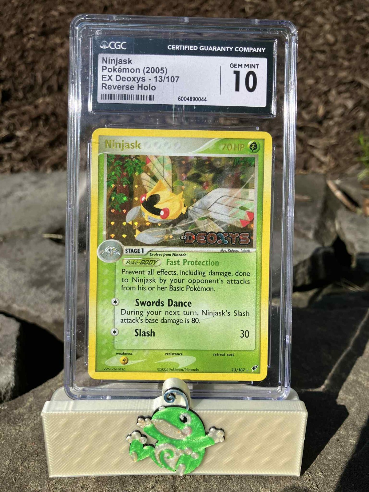 CGC 10 GEM MINT Ninjask 13/107 ex deoxys Reverse Holo Stamped Pokemon Card psa