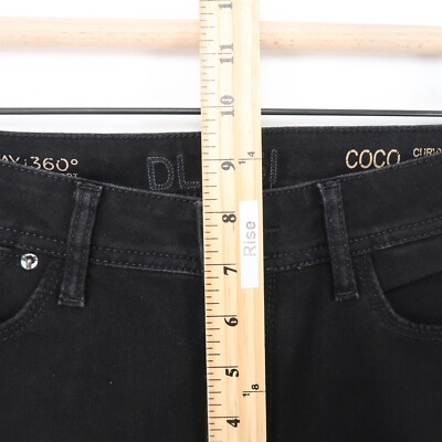 DL1961 Coco Curvy Straight Jeans Womens 25 Black 4 Way Stretch Zip