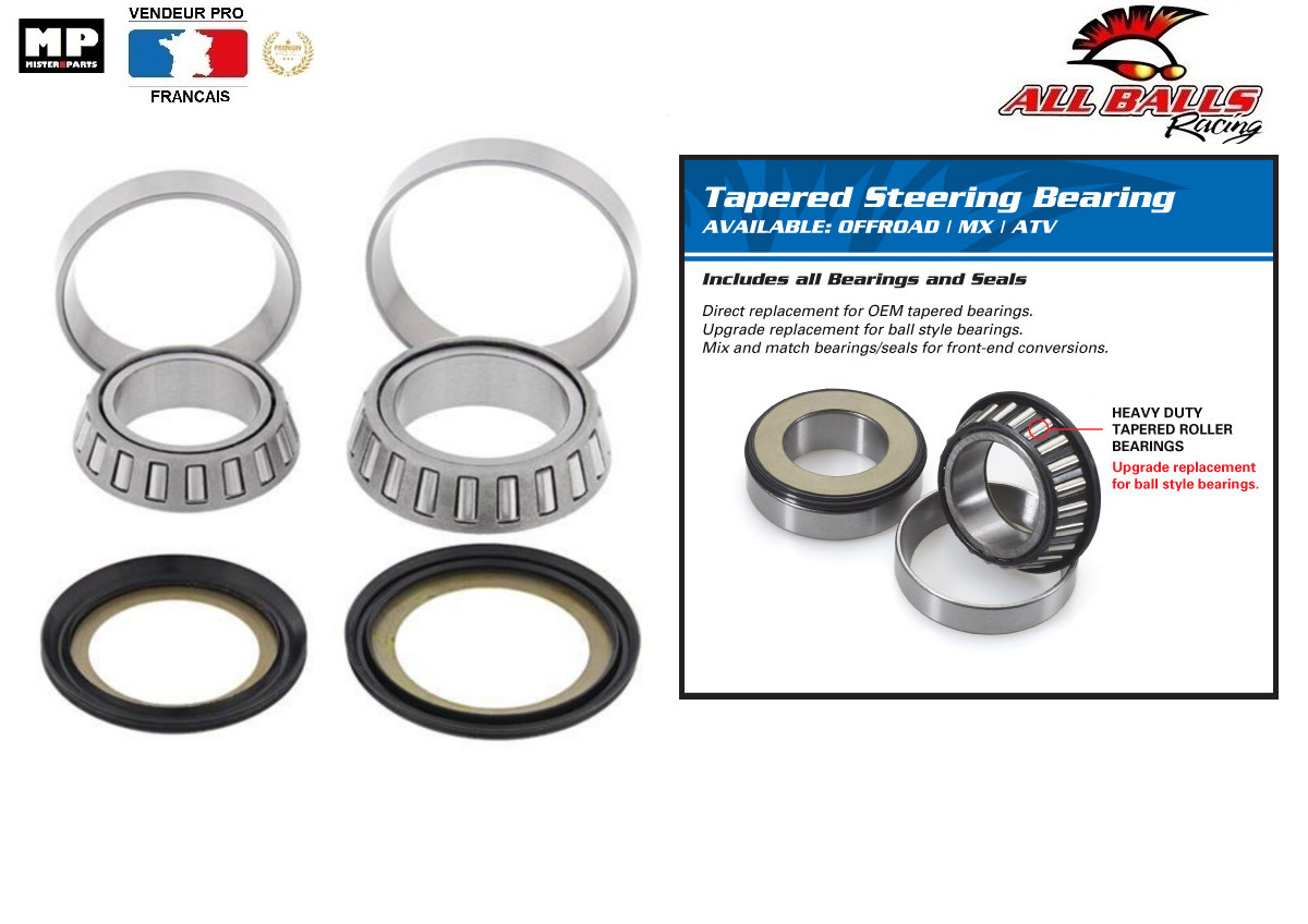 Kit roulement direction ALL BALLS YAMAHA YZ 250 haute résistance pour colonne