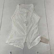 Musera Ivory Button-Up Sleeveless T-Shirt Women’s Size Medium