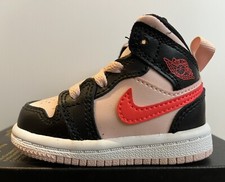Nike Air Jordan 1 Mid TD Atmosphere Infrared-23 Black 640735-604 Size 3C NoLid