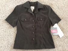 New Macy’s Maren Petite Blazer Size 4p Olive Green Water Repellent Quality Nwt