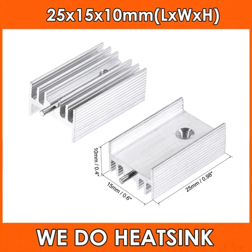 10pcs 25*15*10mm Aluminum Heat Sink With Needle Cooler For TO220 Transistor