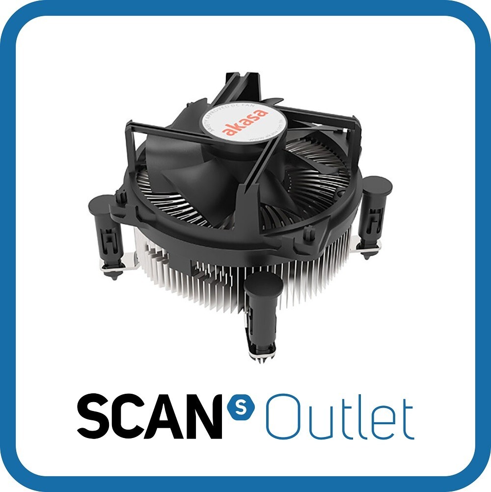 Akasa AK-CC6606BP01 Low Noise CPU Cooler, 1x 90mm PWM Fan, Aluminium/Copper, Int