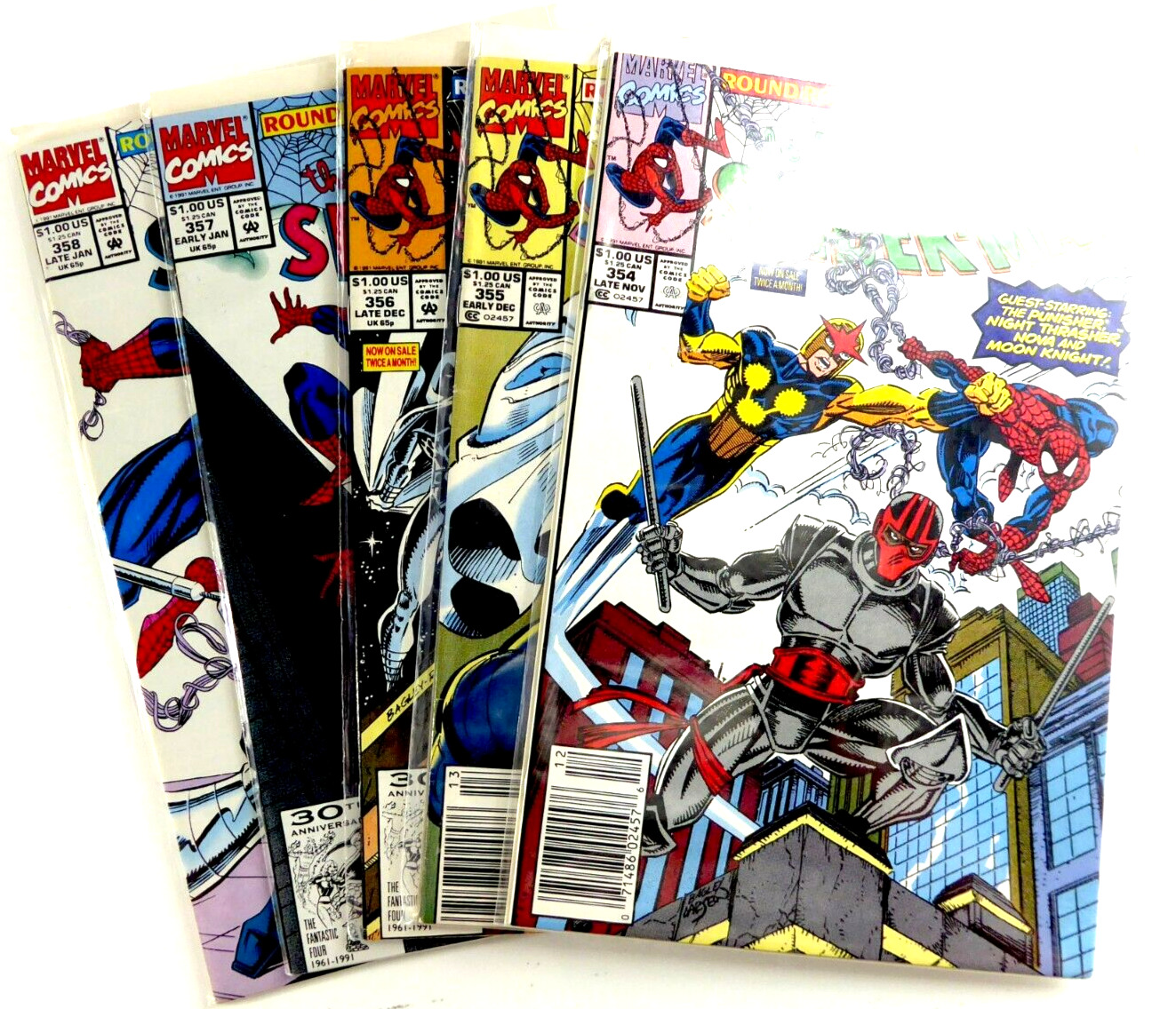 Marvel AMAZING SPIDER-MAN (1991-92) #354 355 356 357 358 Moon Knight VF/NM to NM