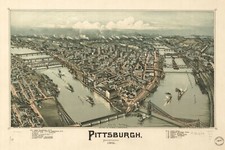 16" x 24" 1902 Map Pittsburgh Pennsylvania