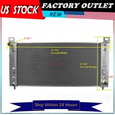 34" CORE All Aluminum Radiator For GMC Sierra Yukon 1999-2014 W/EOC & W/TOC 3ROW