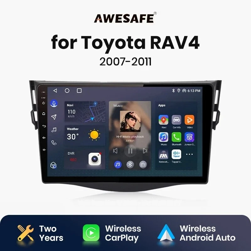 AUTORADIO PER TOYOTA RAV4 ANDROID AUTO CARPLAY GPS WIFI 1G RAM 32 GB 9" - Immagine 2 di 4
