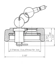 Freightliner M2 Fuel Tank Cap Fits Small 2.5" ID Locking OE# 0334467000 Only