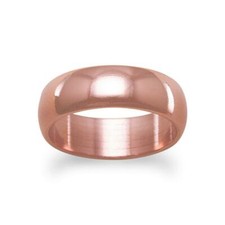6mm Solid Copper Ring Plain Simple Nice Band Mens Womens Unisex Classic