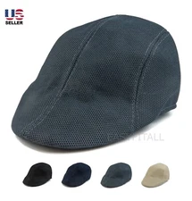 Mens Ivy Hat Golf Driving Sun Flat Cabbie Newsboy Duck Mesh Summer Gatsby Cap