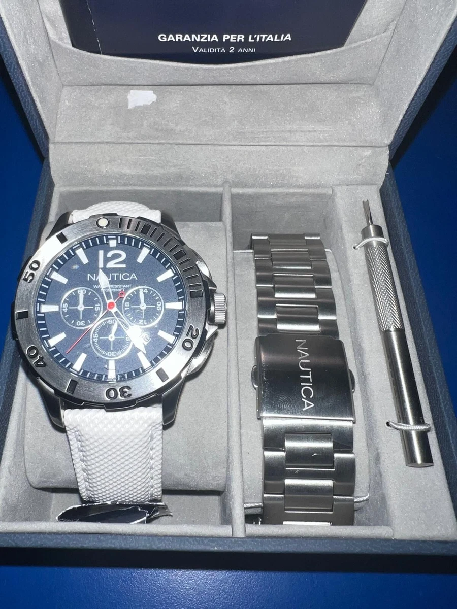 Nautica Orologio Uomo In Acciaio Inossidabile Riciclato - Quadrante Nero, Vetro Minerale, Impermeabile 100m, Modello NAPNVS405
