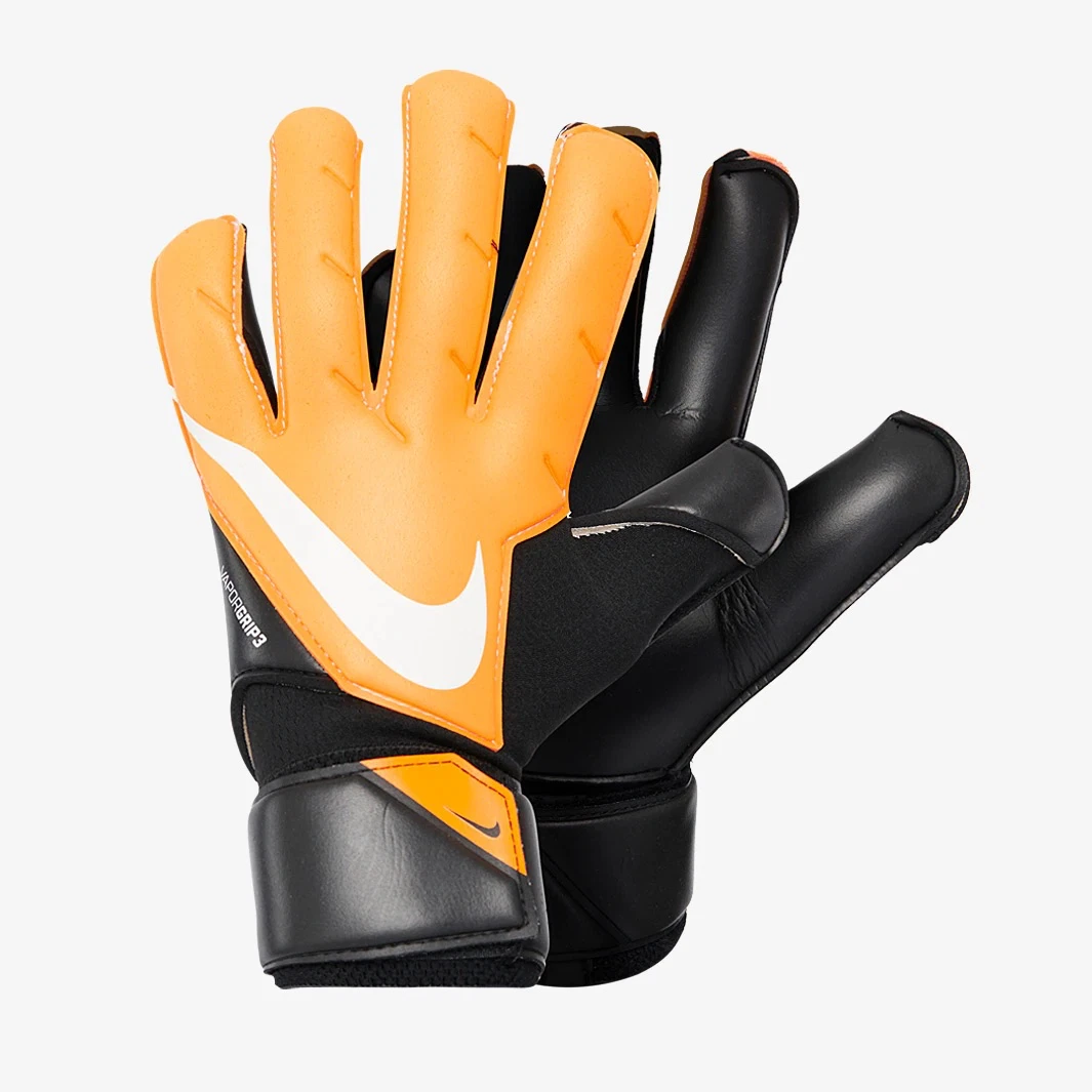 Nike GK Vapor Grip 3 Orange Black White Goalie Goalkeeper Gloves Size 10 |