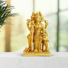 Brass Dattatreya Tridev God with Holy Cow Idol Statue Figurine 11 cm