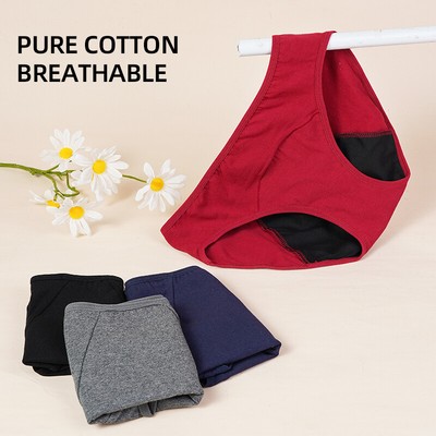 3 Pcs Women's Menstrual Period Leak-proof Underwear Cotton Breathable Underwear