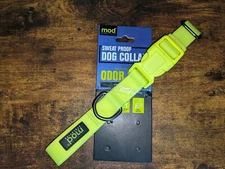 Neon Yellow Dog Collar With Matching Clasp Closure Odor Free Dog Collar Medium 
