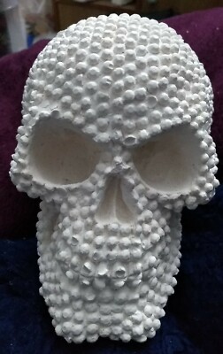 GROSSER GIPS-noppen-SCHÄDEL (selbst streichen!)dekorieren basteln etc 15x10x13cm 