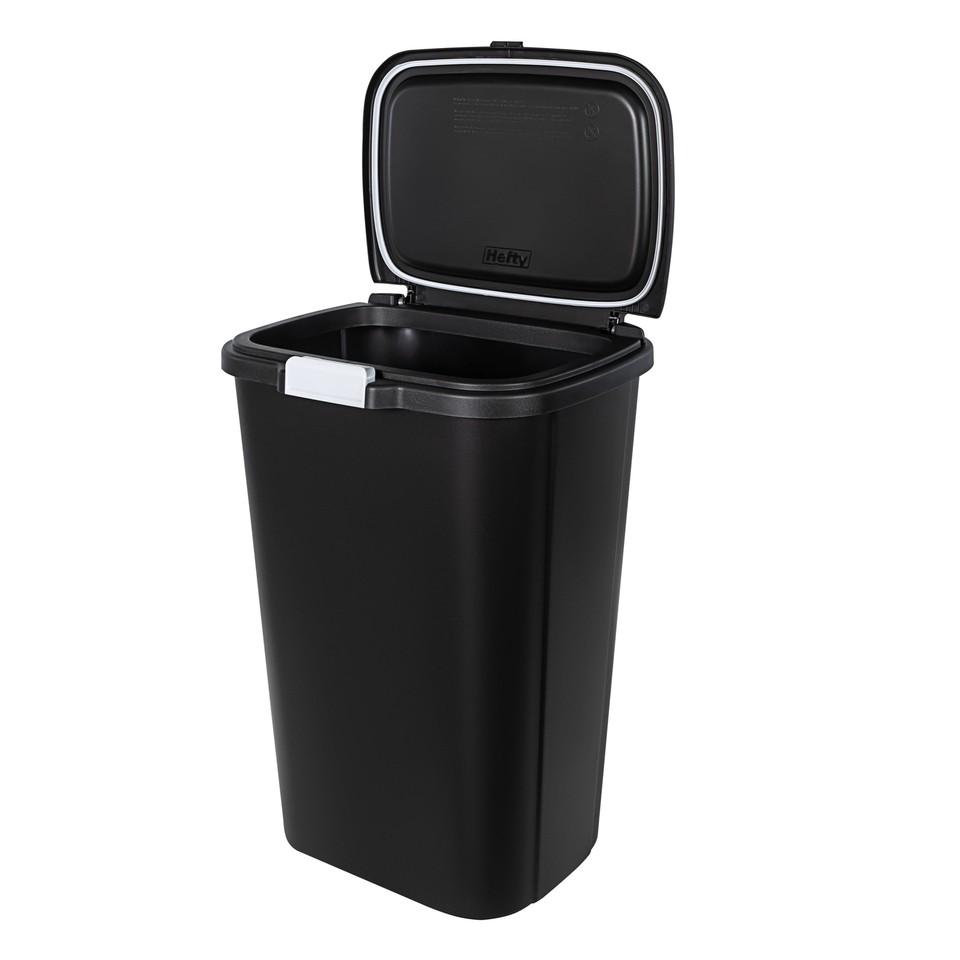 13 Gallon Trash Can Plastic Odor Block Touch Top Kitchen Trash Can