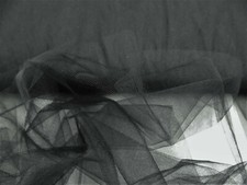 Nylon Tulle Sheer Fabric Black 54 inch wide D...