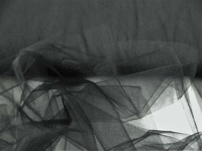 Nylon Tulle Sheer Fabric Black 54 inch wide DD301