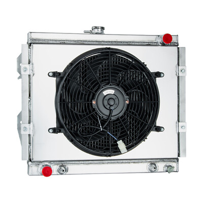 4Row Aluminum Radiator+Shroud+Fan For 84-95,1992 Toyota Pickup 4Runner 2.4L L4