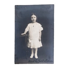 Antique Photo Of Little Girl In Nice Dress Hair In Cute Curls 4 x6