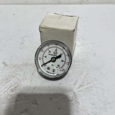 #ad #ad NEW NORGREN 0 4.0 BAR 0 60 PSI Rear Connect Pressure Gauge 341 07 $12.26