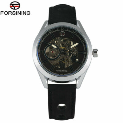 FORSINING Lederband Herren Business Skelett Automatik Mechanische Armbanduhr
