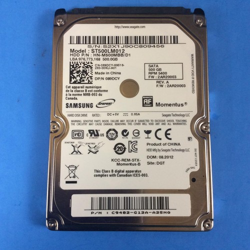 ST500LM012, HN-M500MBB/D1, FW 2AR20003, Samsung 500GB SATA 2.5 Hard ...