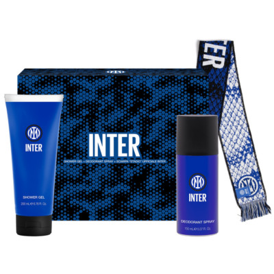 Inter Kit 3 Stück Duschgel 200ml + Deo Spray 150ml + Schal signiert