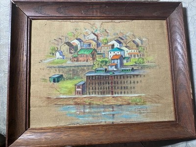 Florence Prince Ewing  ''Home In Landscape Scene'' Oil Painting - Signed/Framed