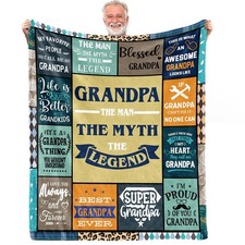 Grandpa Gift Throw Blanket 60x50 Inch Birthday Christmas From Granddaughter