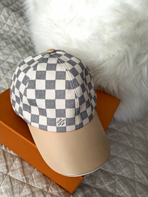 Louis Vuitton Damier Check Logo Baseball Cap Beige One Size M77786