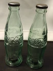 Coca-Cola Bottle Salt & Pepper Shakers  Glass 4.5" Tall  Vintage B2