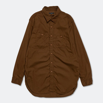 Engineered Garments Work Shirt Brown Cotton Micro Sanded Twill Small New